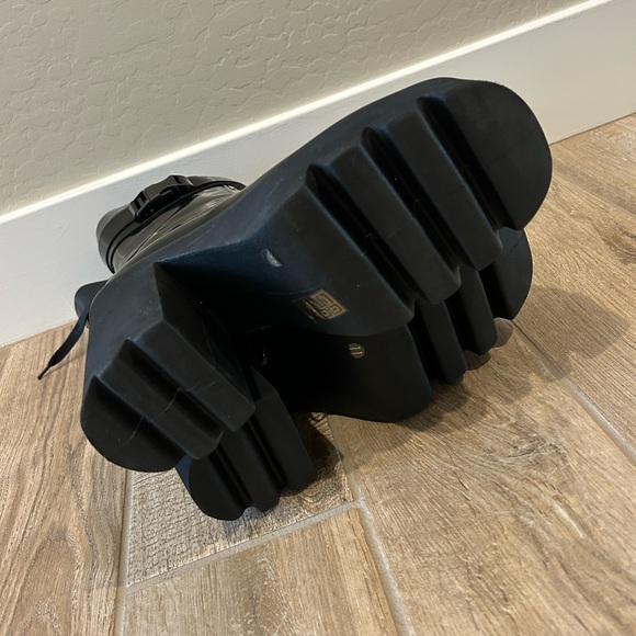 Jeffrey Campbell Viking Boots Black Moto Platform Sole Buckle Size 11 New - Picture 5 of 9